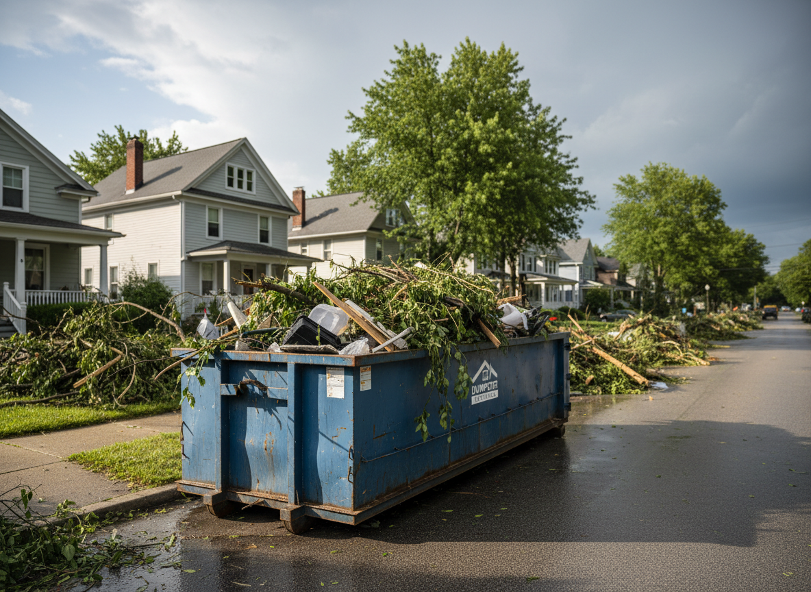 Rolloff Dumpster Rentals for Storm Debris After Summer Thunderstorms in Yorktown
