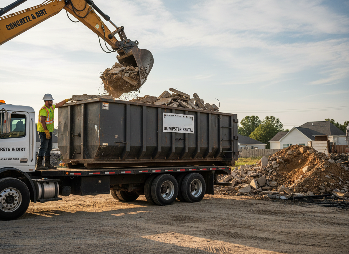 Concrete and Dirt Dumpster Rental in Yorktown, SC